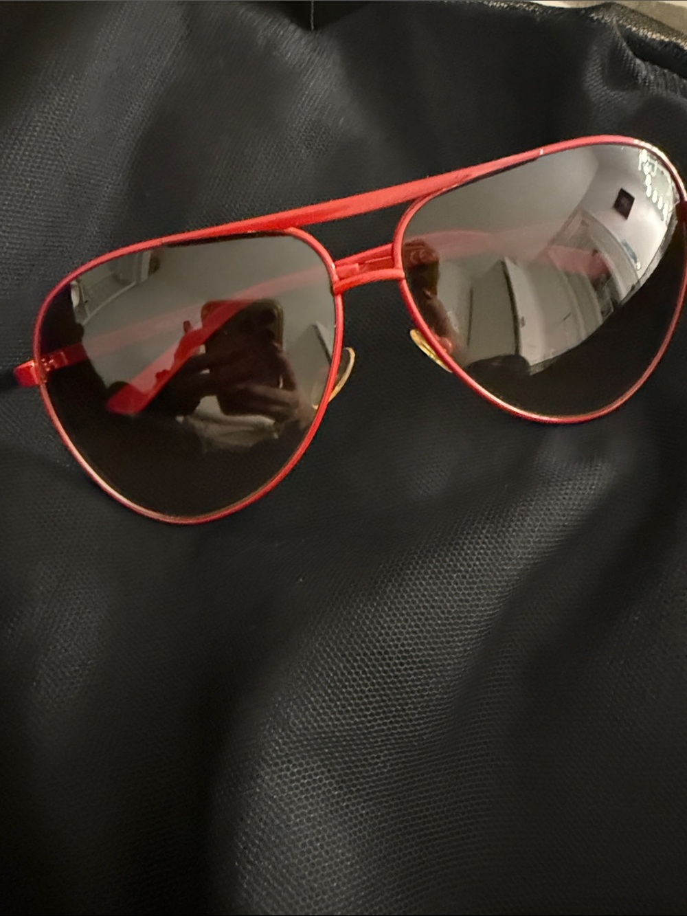 Marc By Marc Jacobs Red Aviator Sunglasses with Dark Lenses